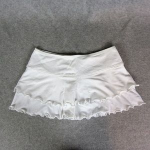Womens Tiered Ruffled White Skirt